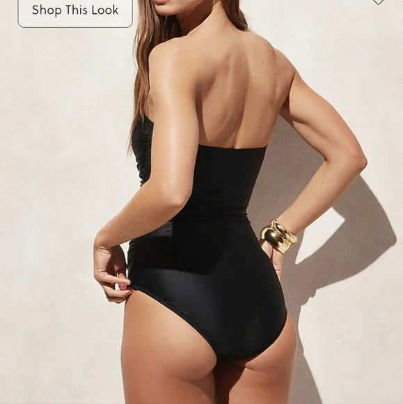 J Crew Ruched bandeau one-piece swimsuit, NWT, Sz 10 Navy - Picture 3 of 11